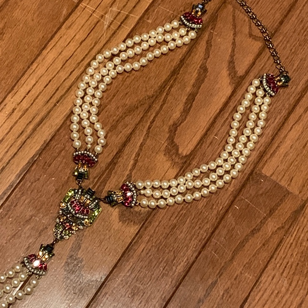 Heidi Daus Majestic Elegance cream Pearl multi strand necklace - show stopper! - Picture 6 of 17